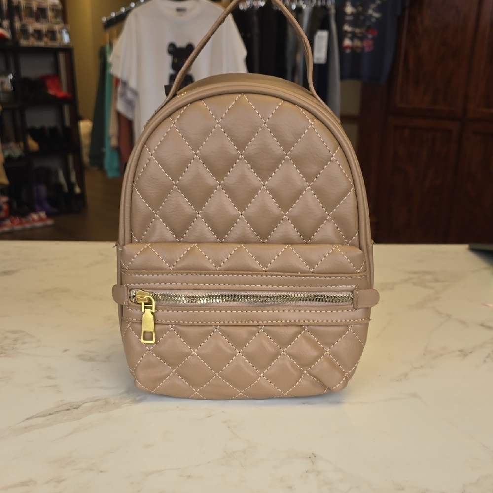 Quilted Tan Backpack